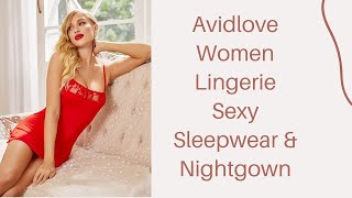 Avidlove Women Lingerie Sexy Sleepwear Lace Chemise Nightgown screenshot 4