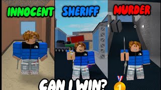 Can I Win as Innocent, Sheriff, and Murderer in Murder Mystery 2? | Roblox Challenge