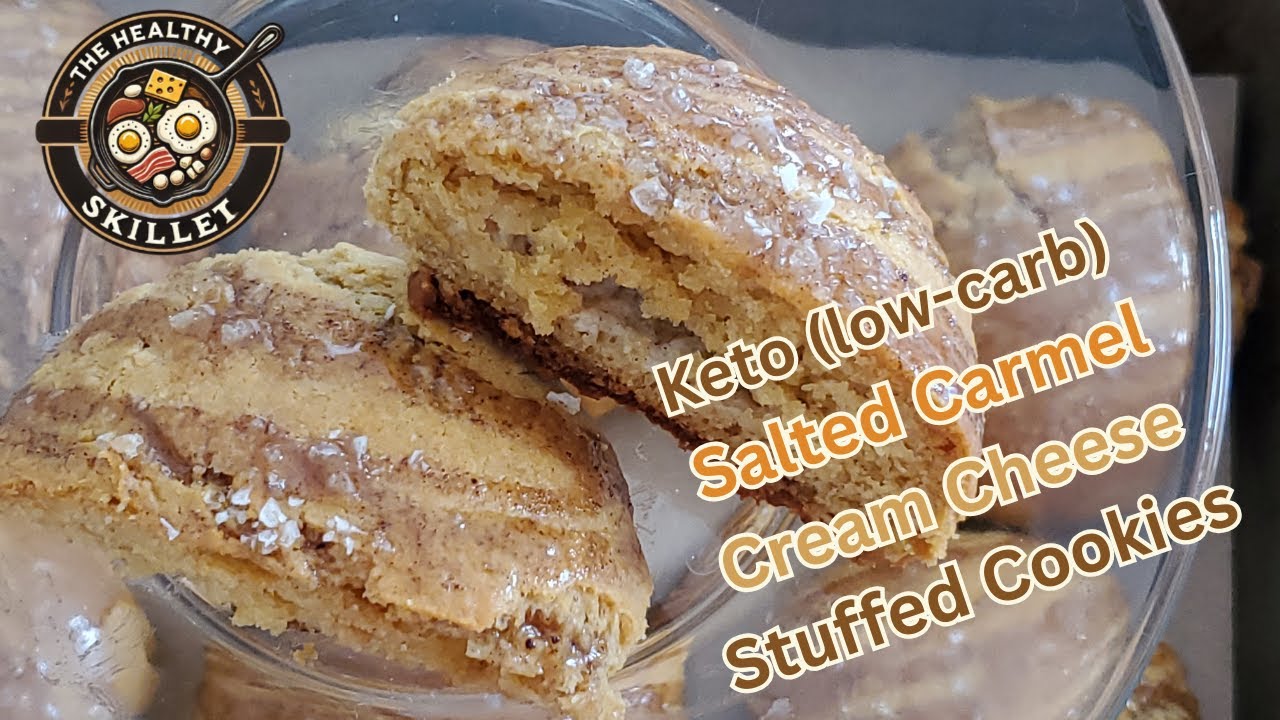 Keto (low-carb) Salted Caramel Cream Cheese Stuffed Cookies