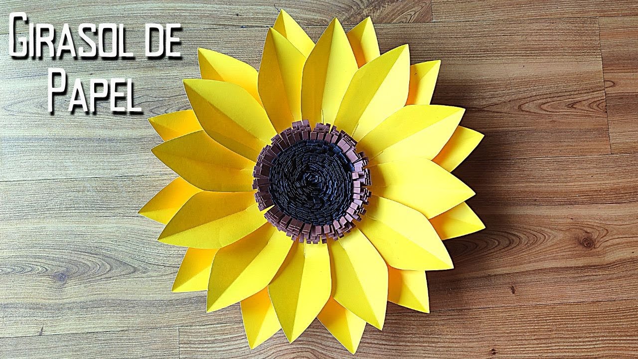Como hacer Girasol de Papel Paso a Paso / Molde Gratis 🌻