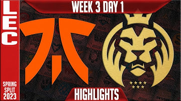FNC vs MAD Highlights | LEC Spring 2023 W3D1 | Fnatic vs MAD Lions