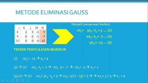 METODE ELIMINASI GAUSS, SOAL & PENYELESAIAN MENGGUNAKAN EXCEL - METODE NUMERIK