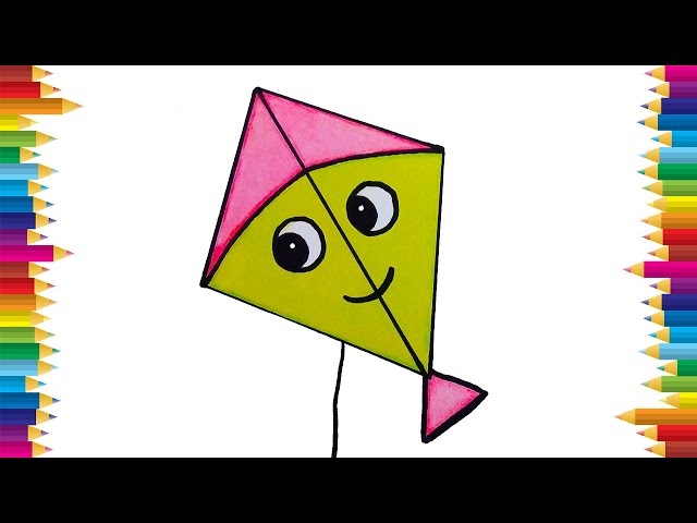 cute kite drawing & coloring page | How to draw cute kite || cute kite  drawing & coloring page | By EASY Drawing ARTFacebook