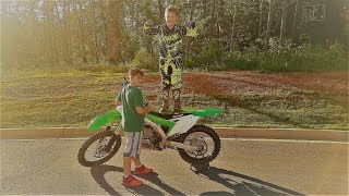 10 year old kid rides the kx 450f! This bike is powerful!