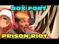 24 HOUR BOX FORT PRISON ESCAPE! 📦 🚔 Kid Temper Tantrum Starts Prison Riot