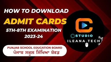 5th-8th Admit Card Live on Portal || Download-Print || PSEB Exam 2023-24