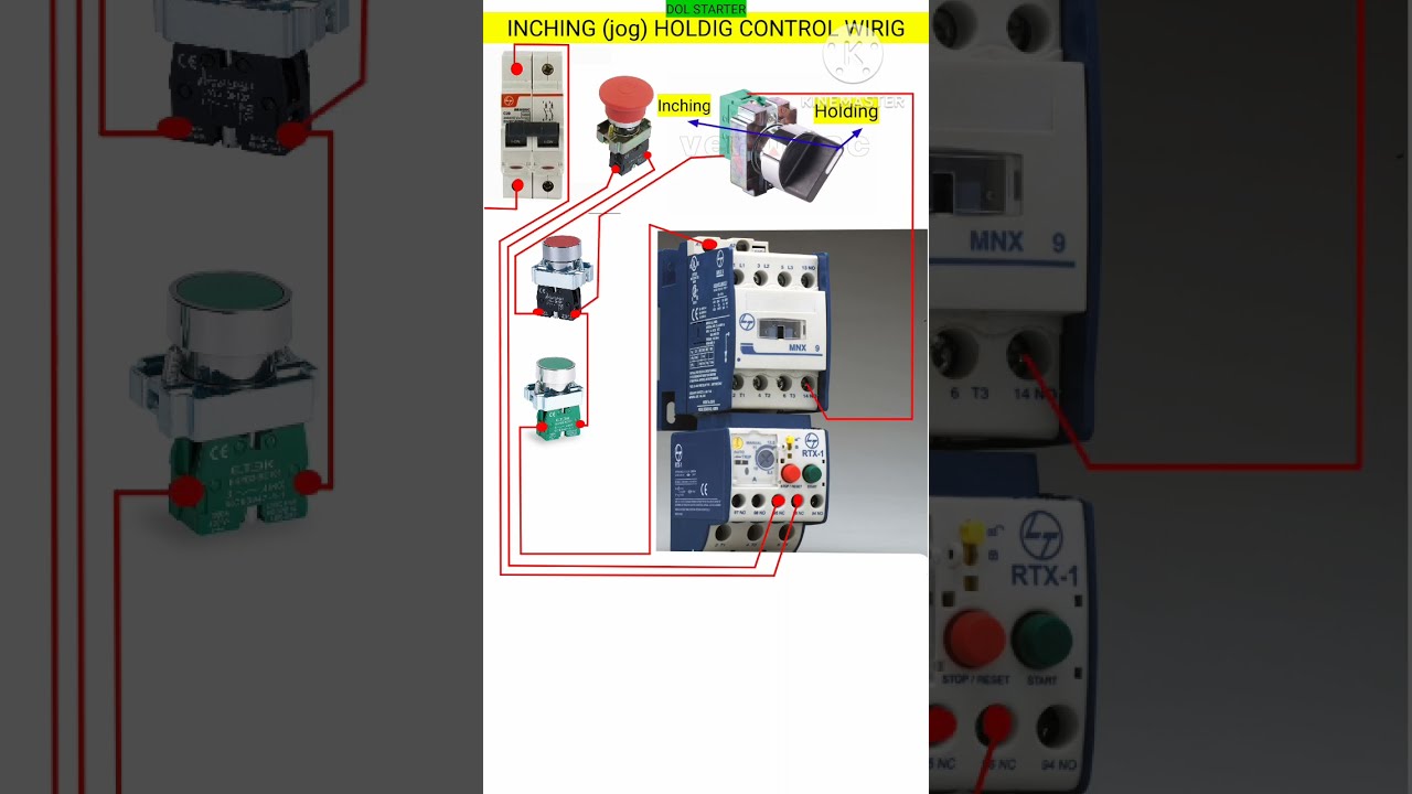 DOL STARTER INCHING AND HOLDING WIRING CONNECTION
