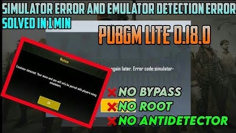PUBGM LITE 0.18.0 SIMULATOR ERROR & EMULATOR ERROR FIXED IN MEMU PLAY || 101%WORKING TRICK ||