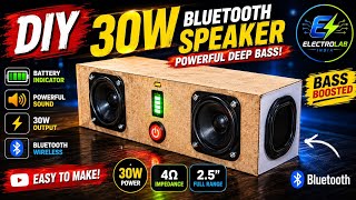 DIY 30W Bluetooth Speaker | Powerful Deep Bass | Full Build Tutorial | Electro Lab India