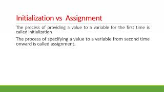 Initialization and Assignment 016