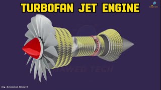 كيف يعمل محرك الطائرة النفاثة بالتفصيل بالرسم التوضيحي // Turbofan Jet Engine 3D@almaw3d by ALMAWED TECH 13,630 views 8 months ago 3 minutes, 45 seconds