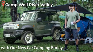 CAMP WELL RIVER VALLEY, Solo Car Camping at a Campsite by the River | Suzuki Jimny 4x4 | Tanay Rizal