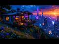 Lofi Ambient – Rainy Neon Cabin Above a Cyberpunk City | Calm Study and Sleep Ambience | 4K