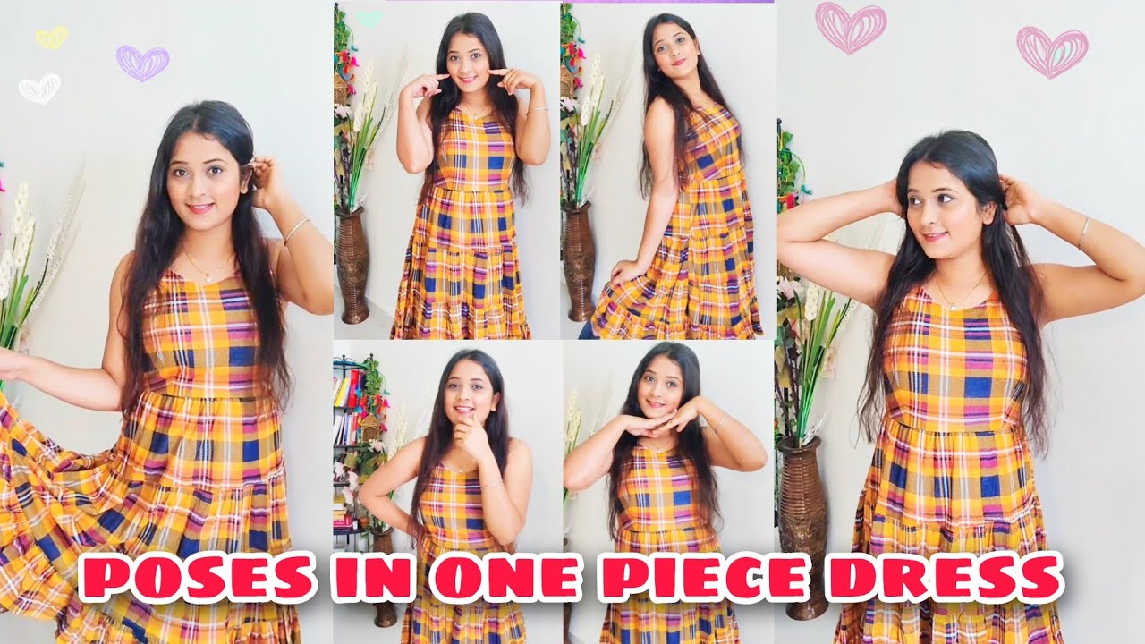 Poses in One piece Dress idea for girl's | How to Pose in one piece Dress |  Piaa vlogs - YouTube