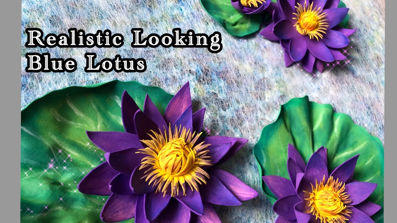 Realistic Looking Beautiful Blue Lotus 💜🌸 | Foam Sheet Flowers | නිල් මහනෙල් මල් නිර්මාණය