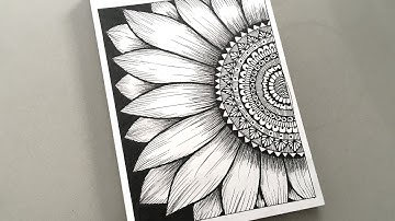 Beautiful Sunflower Mandala Drawing | Mandala Drawing Easy Step by Step