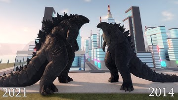 Godzilla 2021 Vs Godzilla 2014 Cinematic Battle I Kaiju Universe