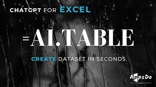ChatGPT for Excel | =AI.TABLE Function