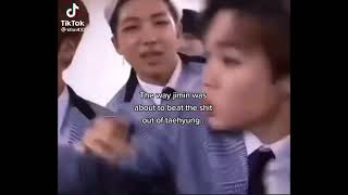 The way Jimin was about to beat the shit out of taehyung 💀