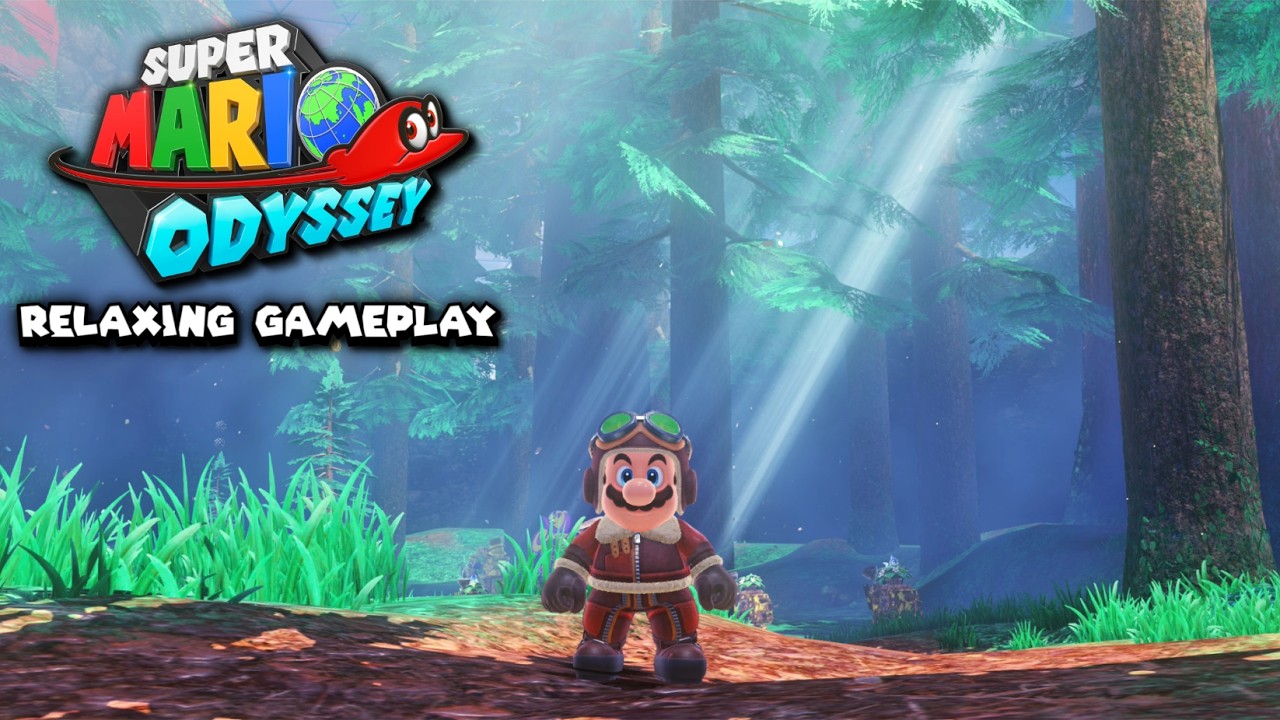 [1 HOUR] Relaxing Super Mario Odyssey Gameplay (No Commentary) - Wooded Kingdom