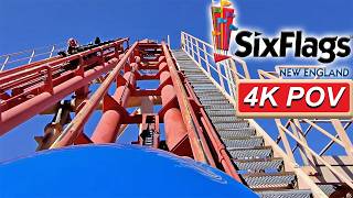 Flashback (4K Front Seat POV)- Six Flags New England, Agawam, MA