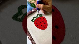 Strawberry punch needle punestudio punchneedle art diy handmade embroidery asmr satisfying