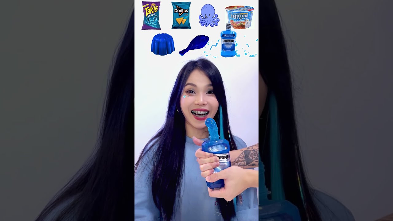 ⁣Random BLUE Food ASMR Mukbang💎 #shorts #asmr #asmrsounds #eating