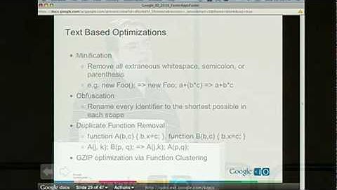 Google I/O 2010 - Optimizing apps with the GWT Compiler