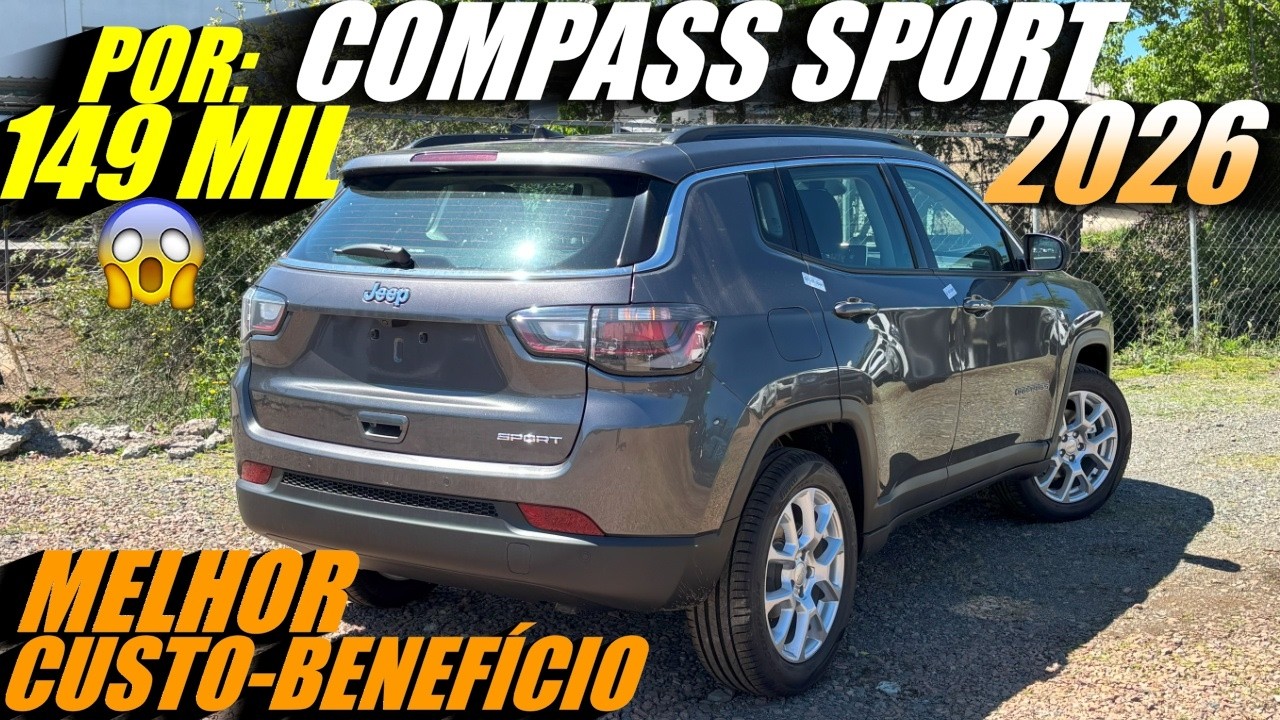 NOVO JEEP COMPASS SPORT 2026 por 149 mil! Melhor que Tiggo 7 Sport 2026?