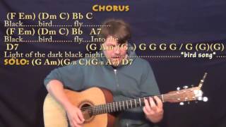 Video thumbnail of "Blackbird (The Beatles) Strum Guitar Cover Lesson with Chords/Lyrics"