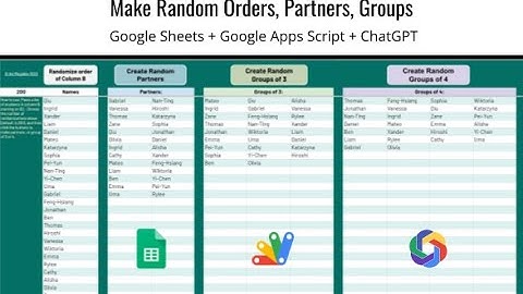 Version 1 of Make Random Partners & Groups in Google Sheets Template Demo
