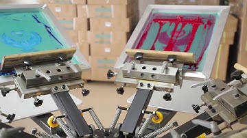 Durable 6 color 6 station aluminium platen screen printing machine with micro registration