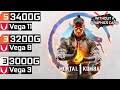 Mortal Kombat 1 - Ryzen 3 3200G Vega 8 - Ryzen 5 3400G Vega 11 - Athlon 3000G Vega 3