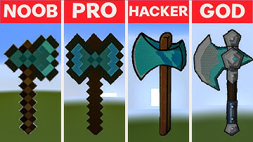 Minecraft - NOOB vs PRO vs HACKER vs GOD - (AXE) Pixel Art
