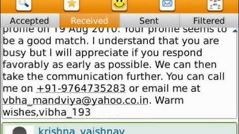 Shaadi.com on Blackberry