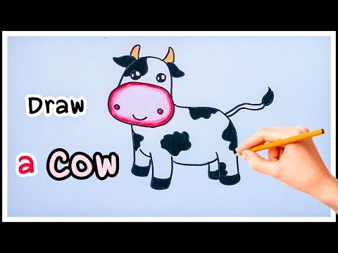 How To Draw a Cow Easy. สอนวาดรูปวัวน่ารักๆ ง่ายๆ