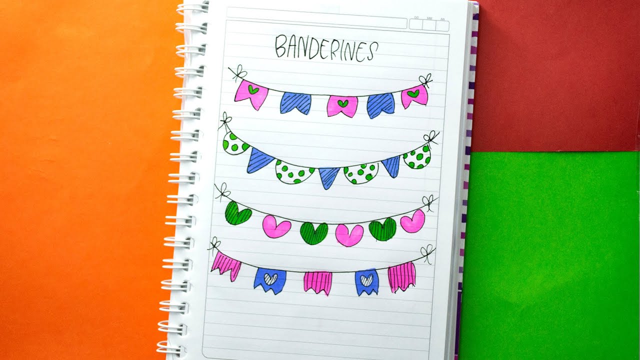✓ Banderines fáciles para decorar cuadernos | Como marcar cuadernos |  Dibujos Yaye - thptnganamst.edu.vn