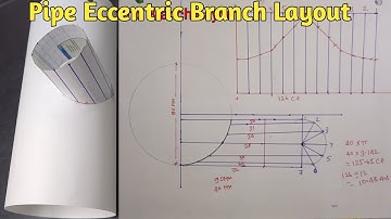 How to layout an eccentric pipe branch  / पाइप फिटर / Eccentric saddle tee Lay out and Formula