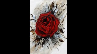 Red Rose #flower #painting #elsaweissbekolli #art #red #rose #elsaartline #artist  #modernart , V478