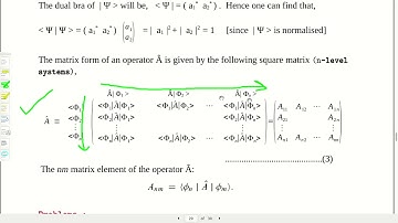 Matrix representation of Bra, Ket and Operators