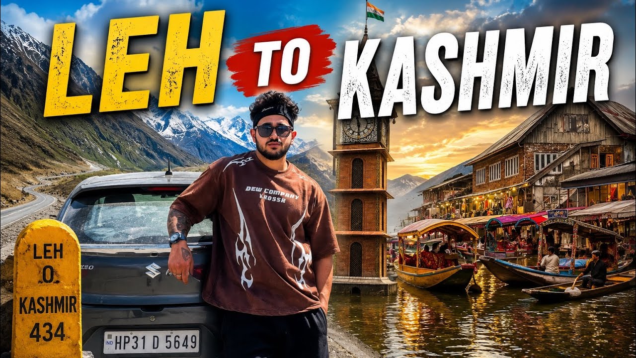Leh to Kashmir by car| Offroad | Boat house | Lal Chowk| Pari mahal