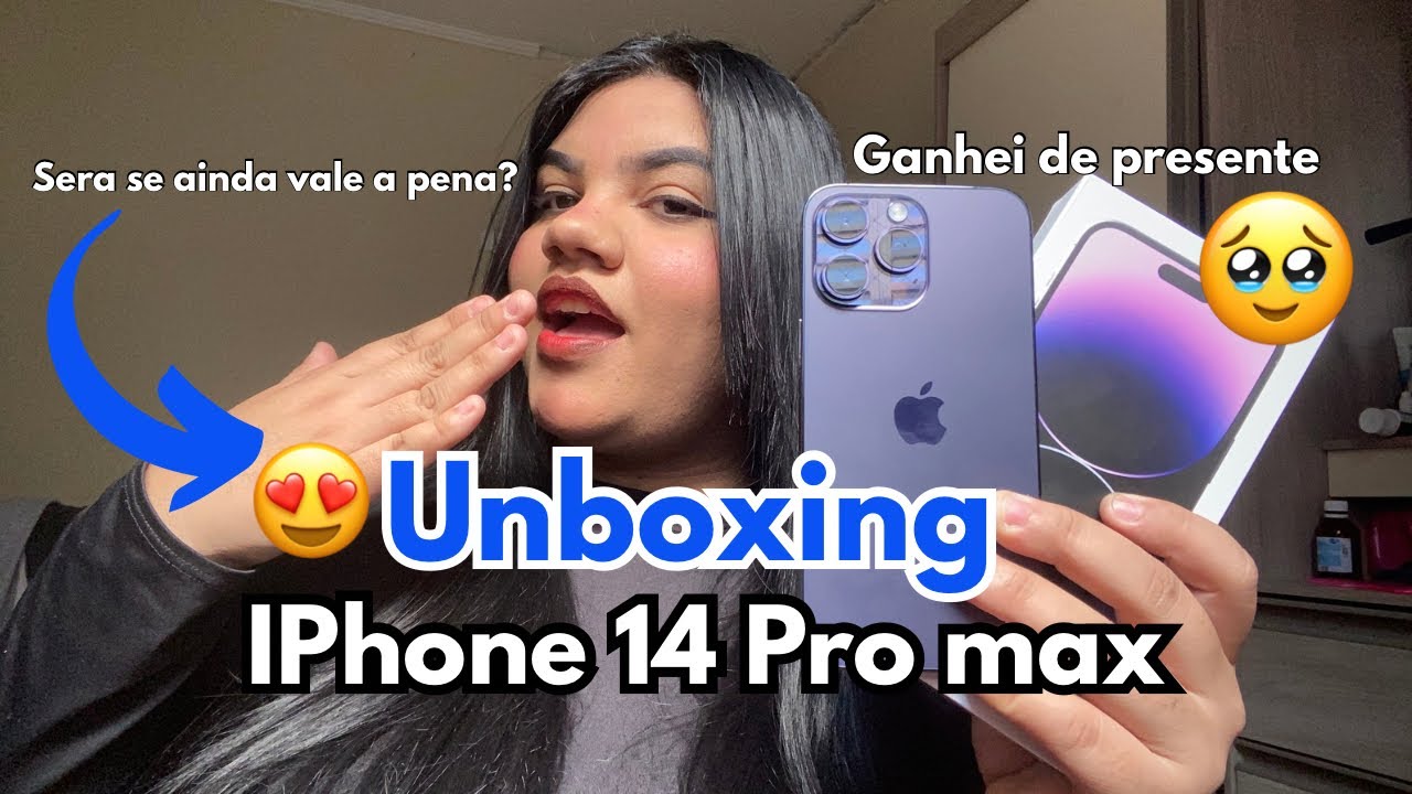 Unboxing iPhone 14 Pro Max ( ganhei de presente do amor)🥰 Em 2025 será se vale a pena?😱🤫🤔