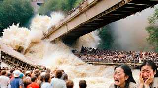 Dams are failed, bridges are collapsed from historic floods in Guangdong, China