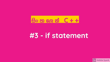 Sinhala C++ Tutorial 3 - if statement