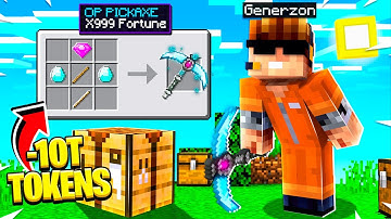 Spending 10T TOKENS on my BEST PICKAXE EVER in Minecraft OP PRISONS #4