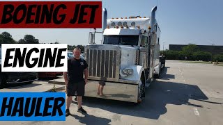 Quick Talk With A Boeing Jet Engine Hauler Trucker!! #Peterbilt #BoeingGE90 #trucker