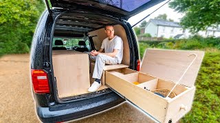 Converting my Van into a SIMPLE Micro Camper  Building a slide out drawer bed  Ep 6