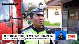Tertabrak Truk, Siswa SMP Luka Parah