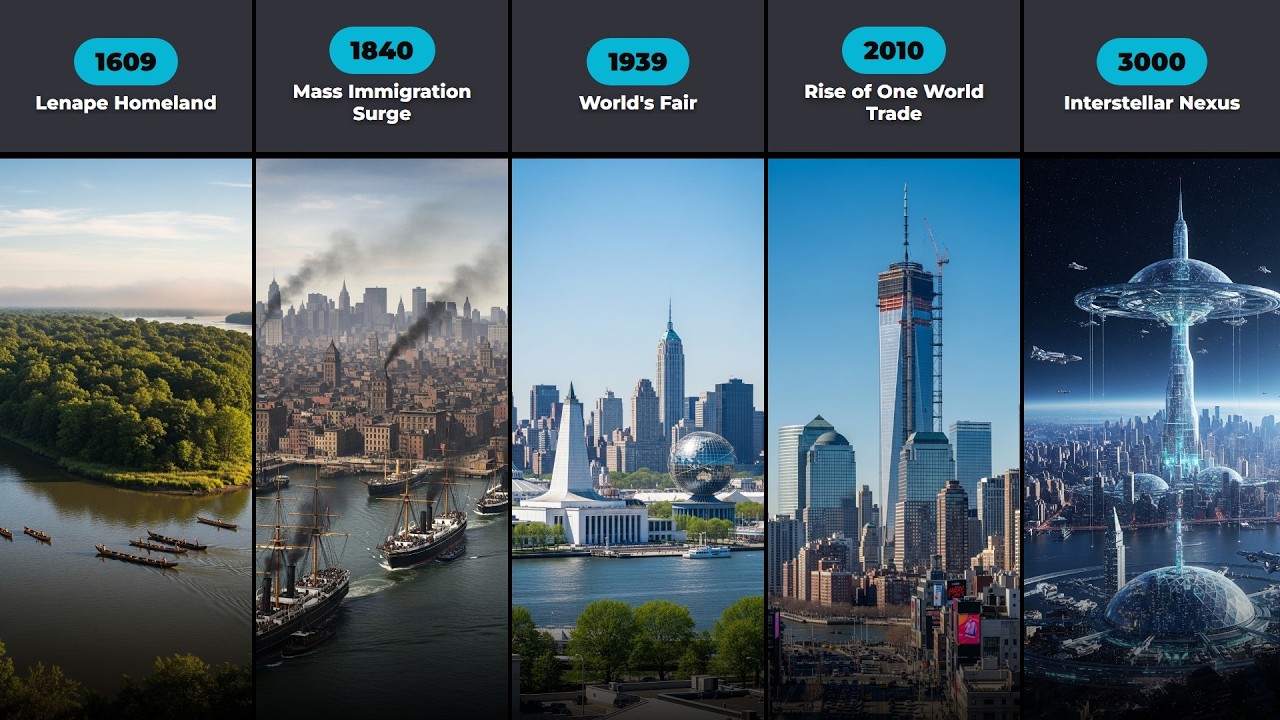 The Evolution of New York City 1609 to 3000 - YouTube