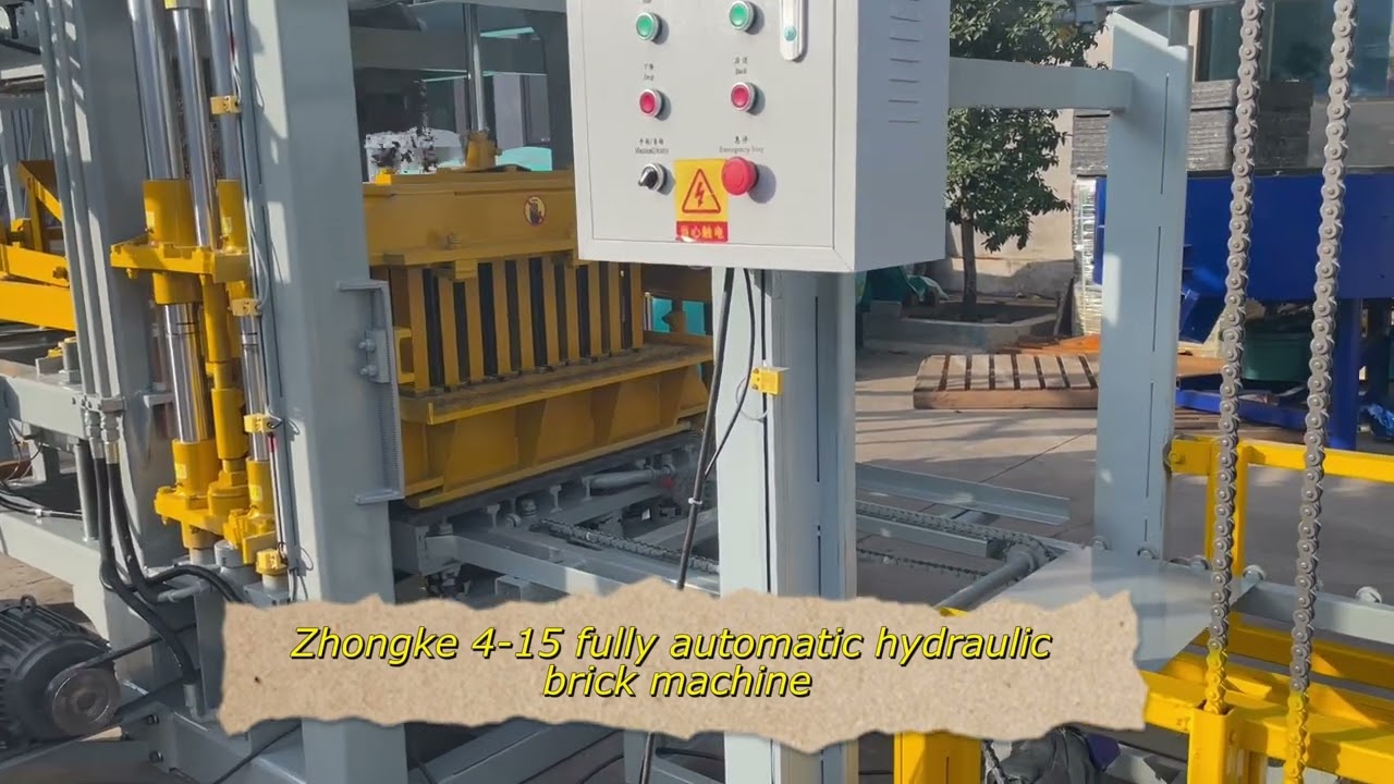 Zhongke 4-15 fully automatic hydraulic brick making machine .
